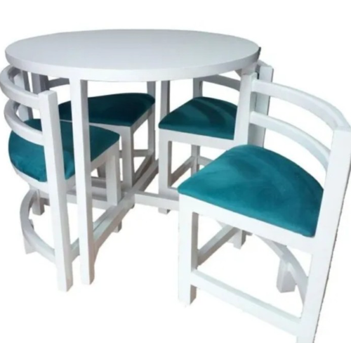 قطر میز 90 سانت چوب روس درجه 1 وارداتی اسفنج صندلی ها کیفیت بالا پارچه استفا ه شده خارجی قطر چوب نسبت به نمونه های مشابه ضخیم است صفحه ام دی اف آرین درجه 1 رنگ چوب و پارچه کاملا انتخابی رنگ چوبهای تحویل فوری سفید، قهوه ای روشن، قهوه ای تیره و خودرنگ